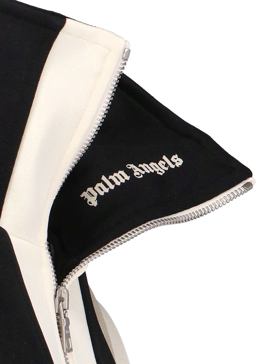 Shop Palm Angels Color-block Half-zip Jacket In Black