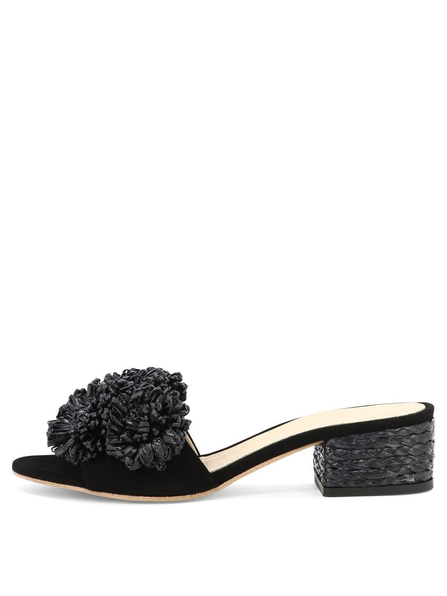 Shop Paloma Barceló "fiore" Mules In Black