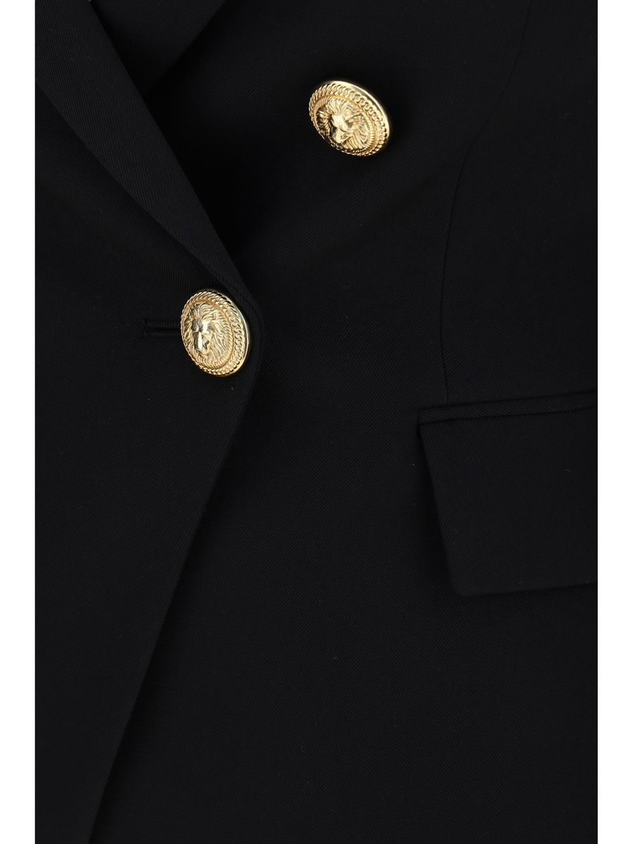 Shop Balmain Double-breasted Wool Jacket In Black