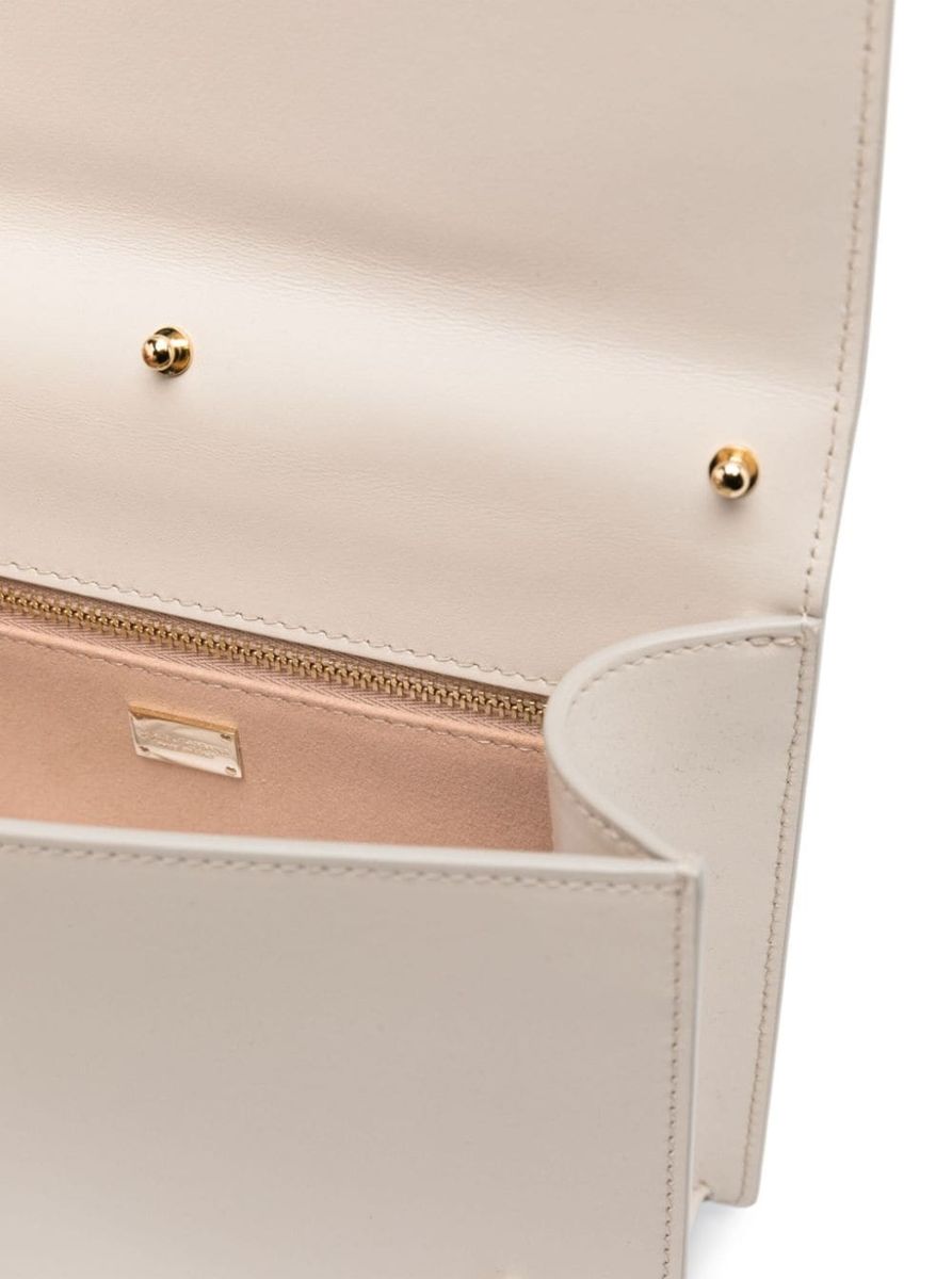Shop Dolce & Gabbana 'dg Logo Bag' Beige Crossbody Bag In Leather Woman In Ivory