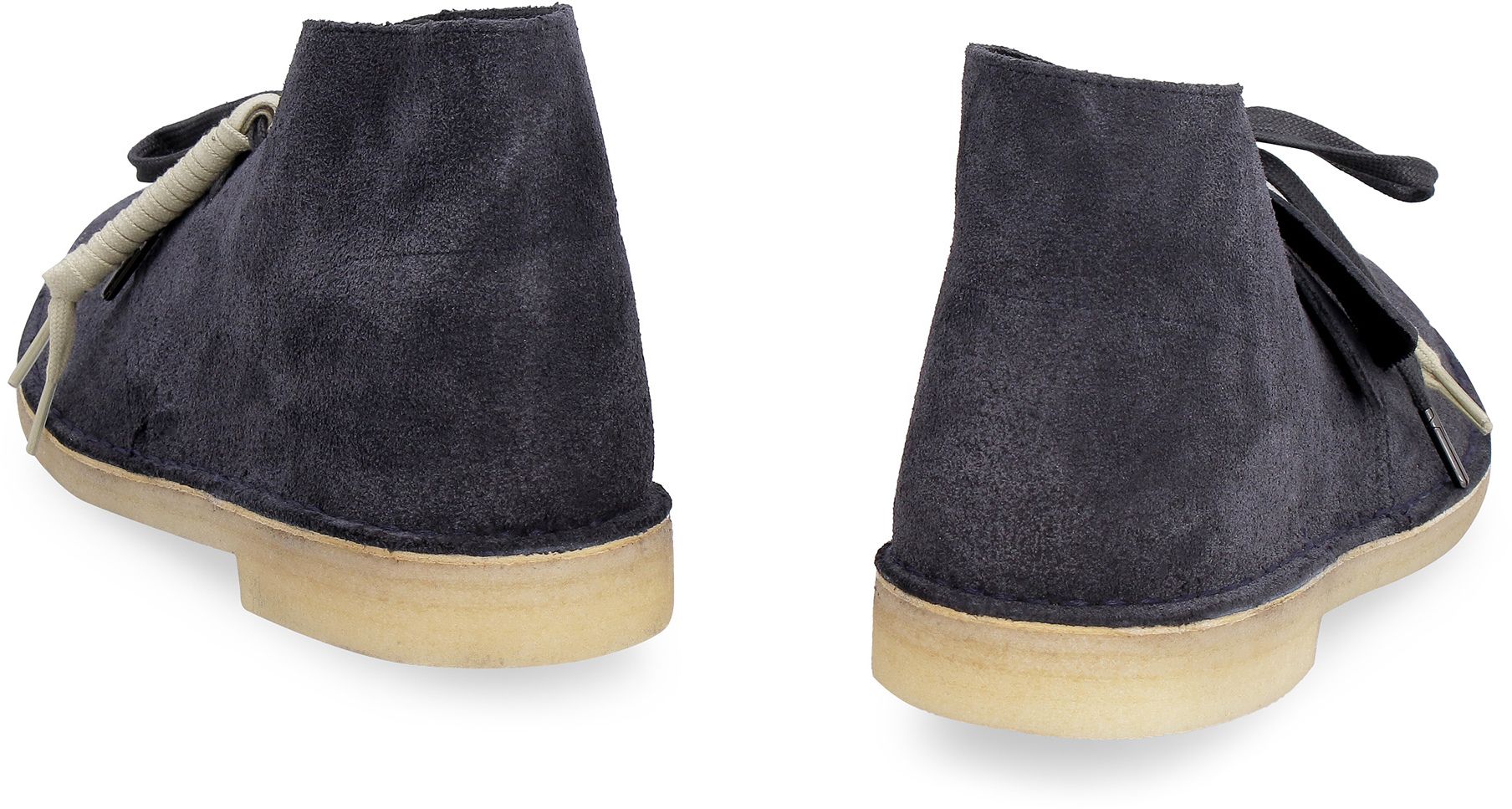 Shop Clarks Suede Desert Boots In Blue