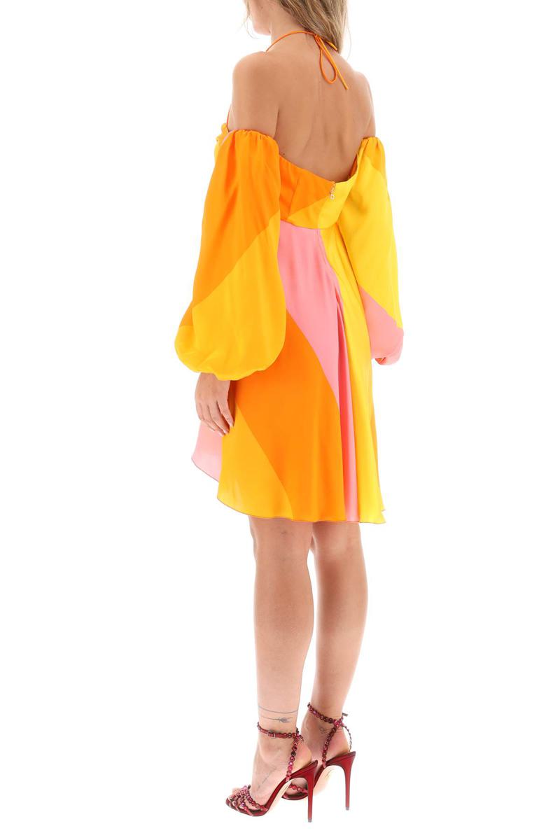 Shop Raquel Diniz Andressa Silk Satin Mini Dress In Arancio