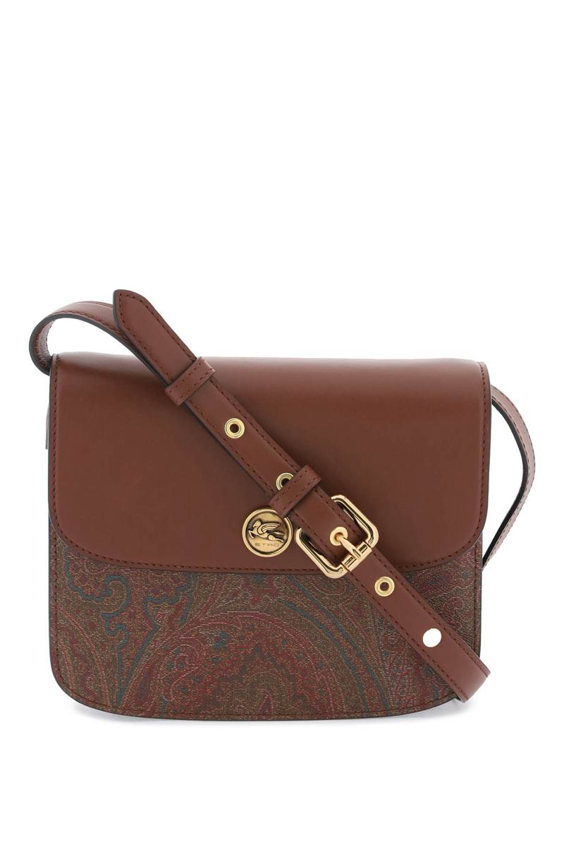 Shop Etro Essential Large Crossbody Bag In Marrone