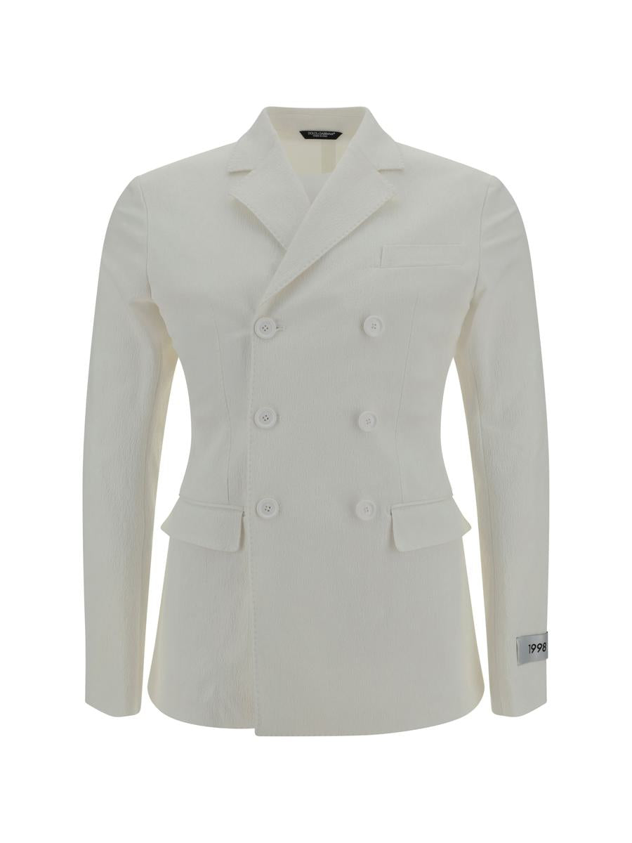 Shop Dolce & Gabbana Blazers E Vests In Bianco Ottico