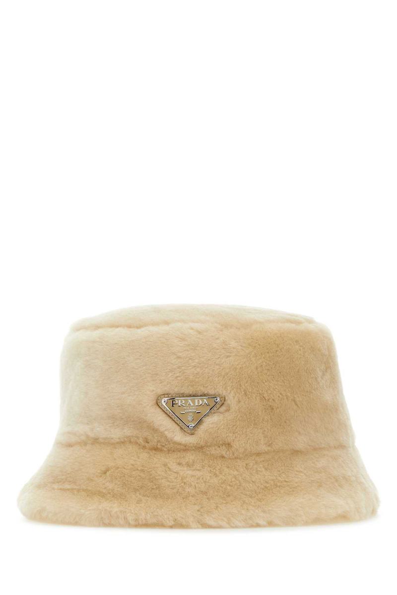 Shop Prada Hats And Headbands In Beige O Tan