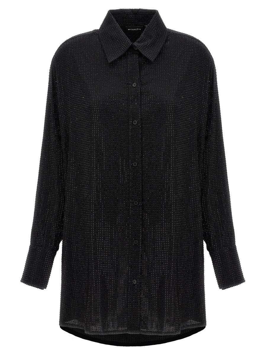 Shop Retroféte Retrofête 'maddox' Shirt Dress In Black