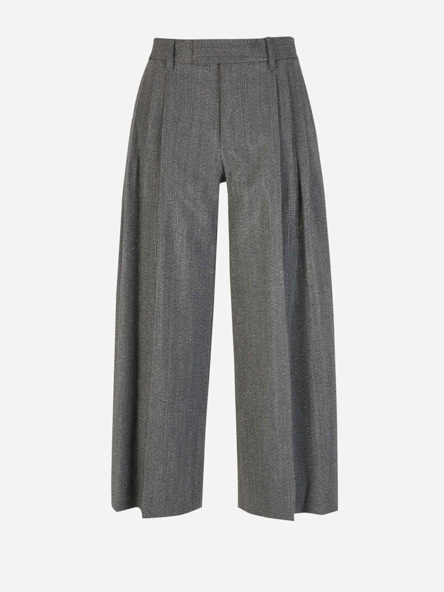 Shop Alexander Wang Shine Wool Pants In Coal Grey