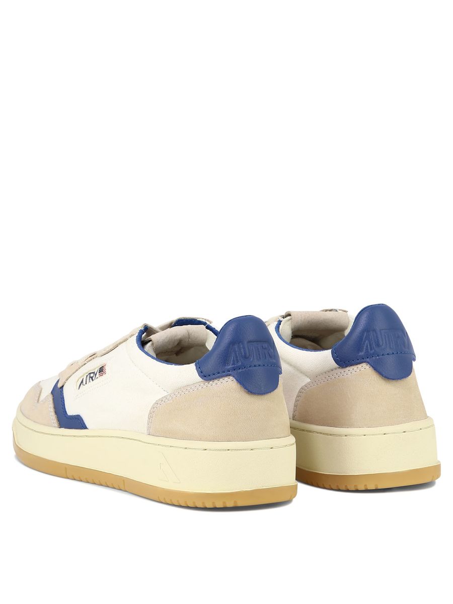 Shop Autry Sneakers Medalist Low In White And Blue Leather And Suede