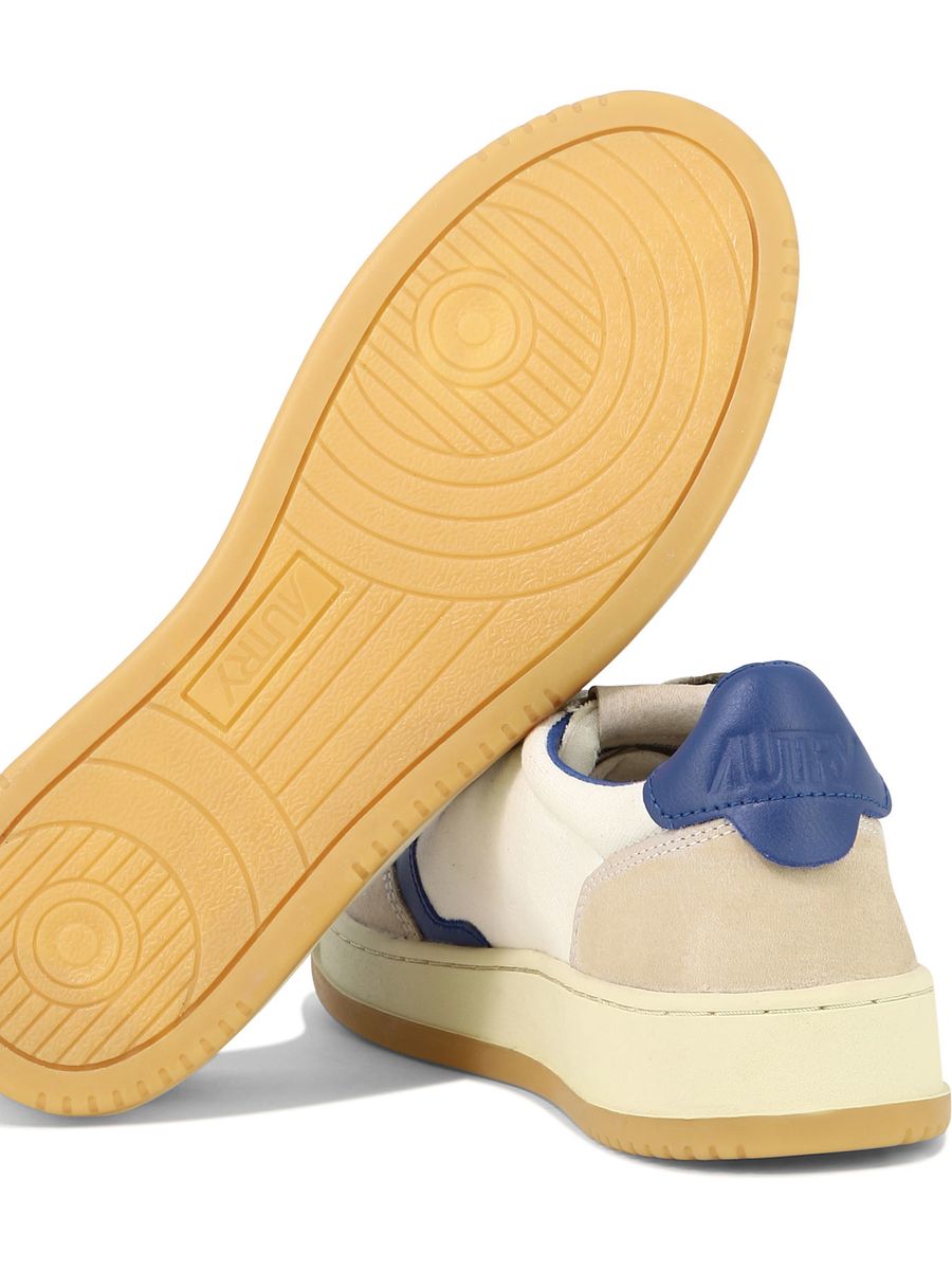 Shop Autry Sneakers Medalist Low In White And Blue Leather And Suede
