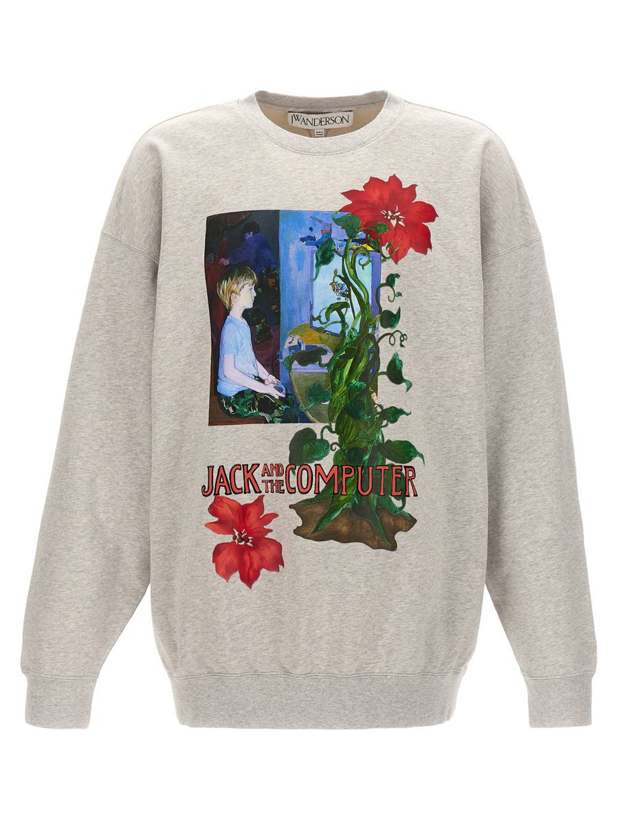 Jw Anderson J.w. Anderson 'jack And The Computer' Sweatshirt In Gray