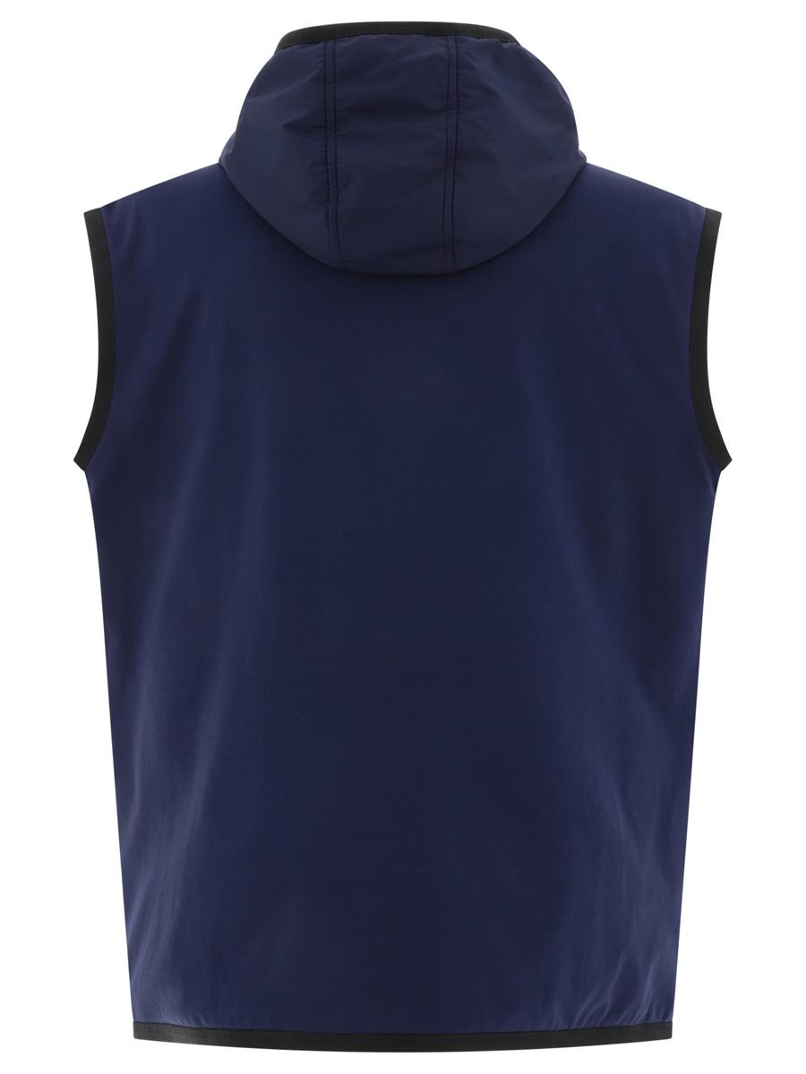 Shop Dolce & Gabbana Hooded Sports Vest In Blue