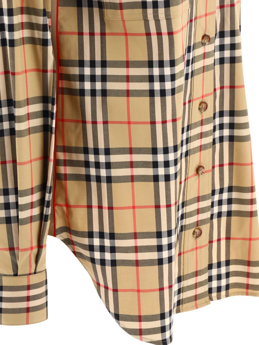 Shop Burberry Check Shirt In Beige