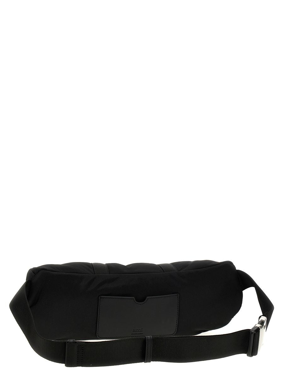 Shop Ami Alexandre Mattiussi Ami Paris Bumbag "ami De Coeur" Unisex In Black