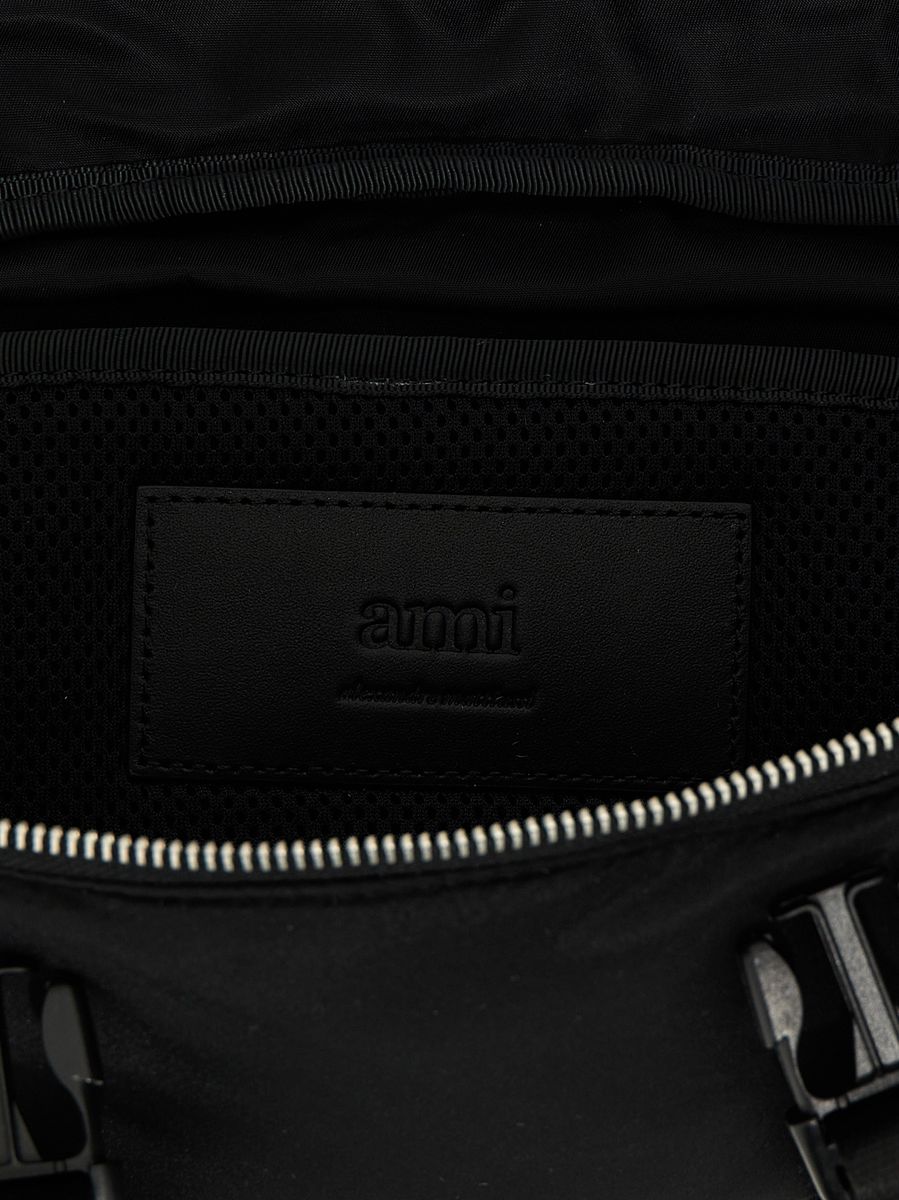 Shop Ami Alexandre Mattiussi Ami Paris Bumbag "ami De Coeur" Unisex In Black