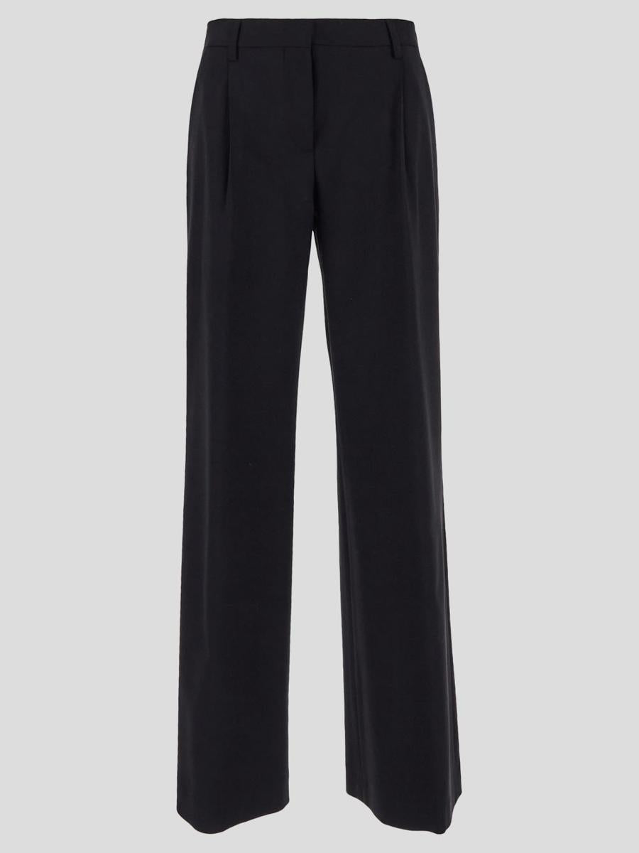 Shop Lardini Wide Leg Trousers In Black