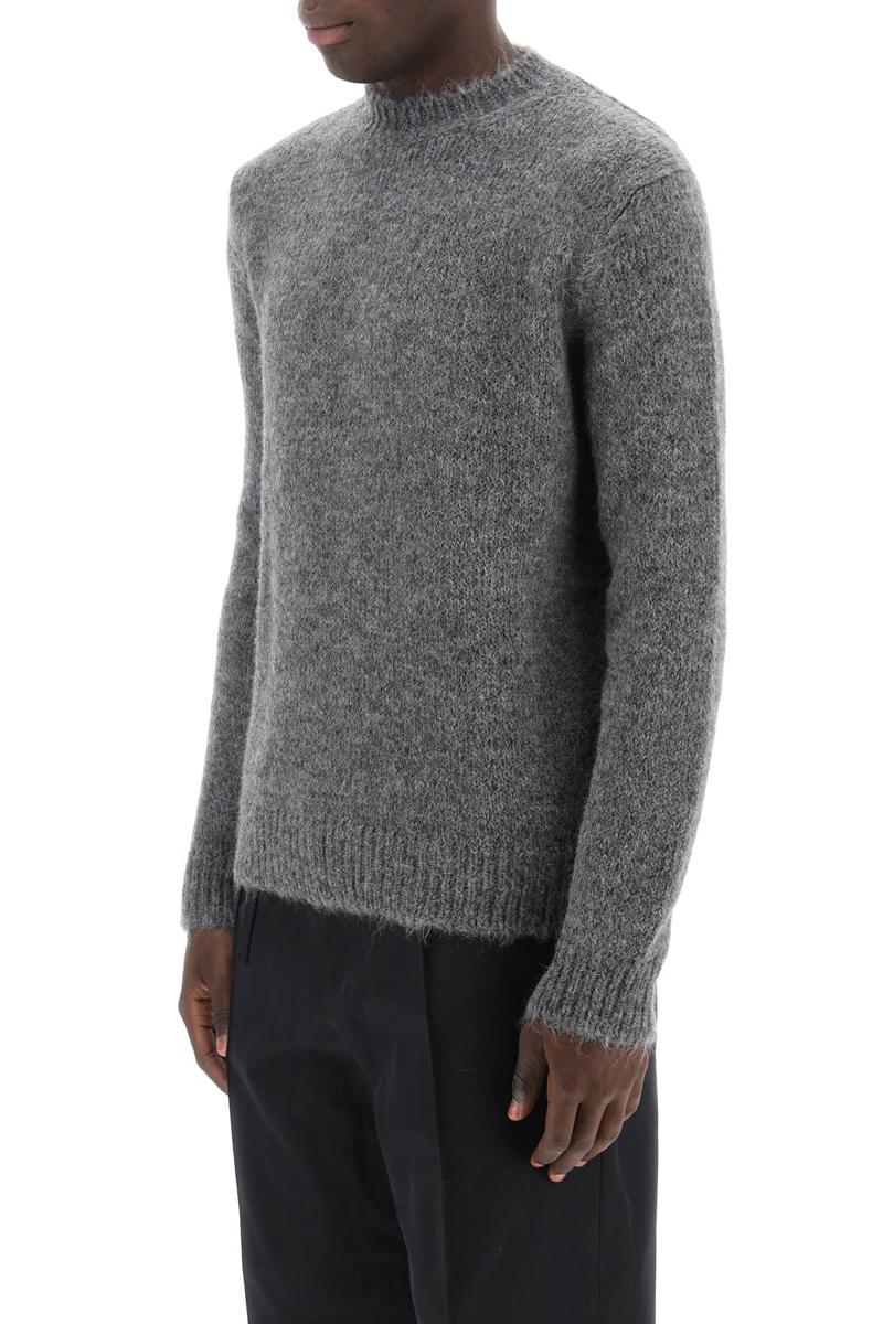 Shop Jil Sander Alpaca Crew Neck Sweater In Grigio