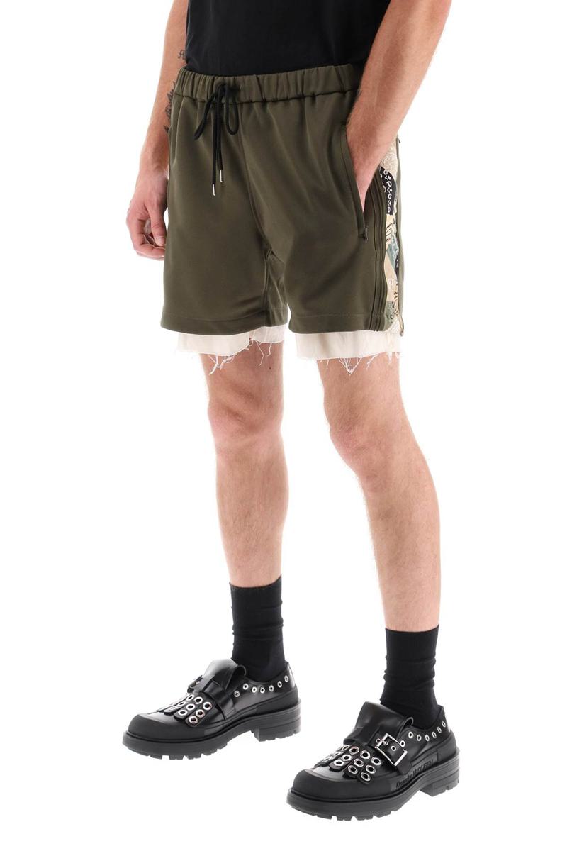 Shop Children Of The Discordance Jersey Shorts With Bandana Bands In Brown