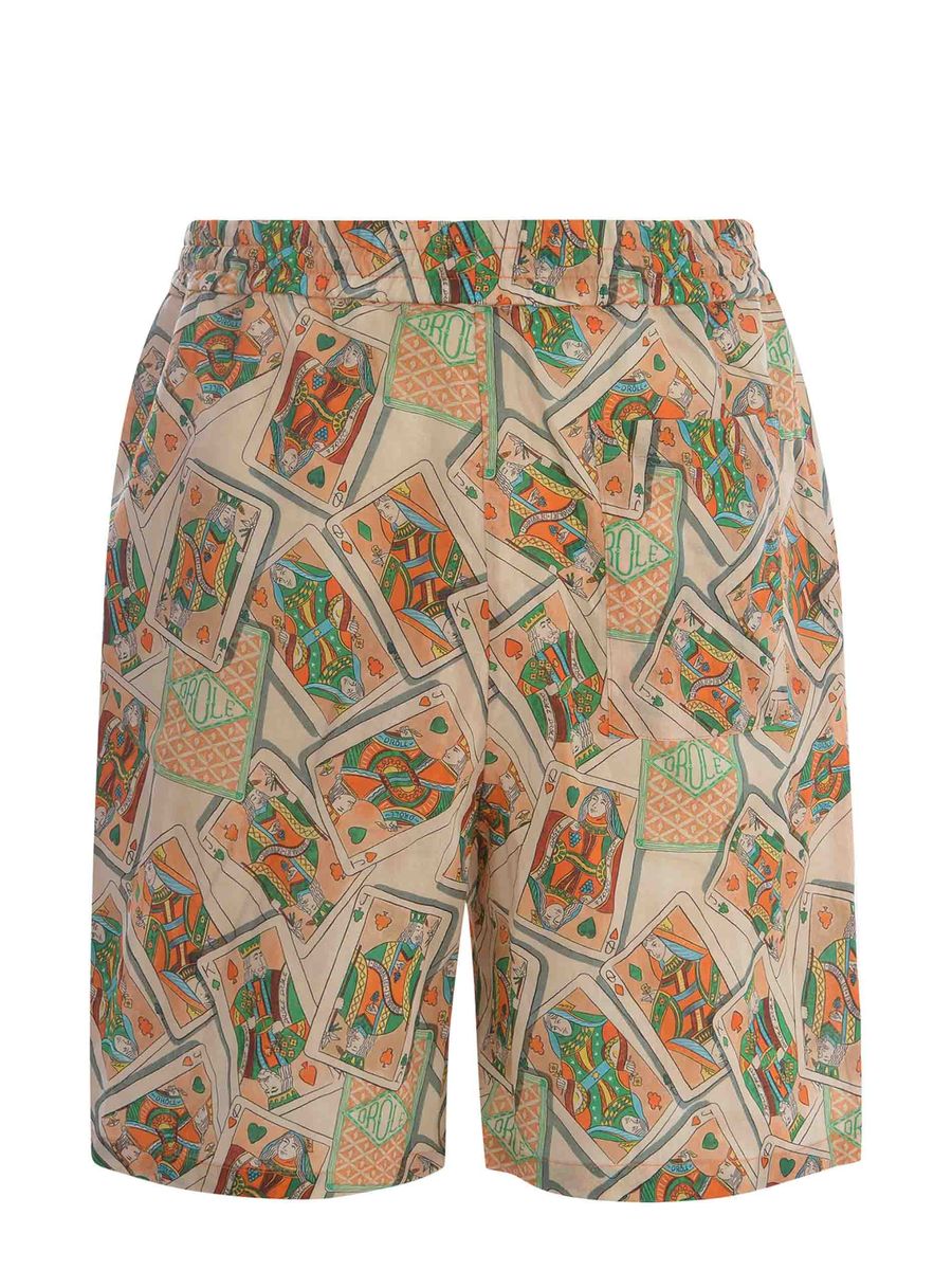 Shop Drôle De Monsieur Bermuda Shorts With Print In Multicolour