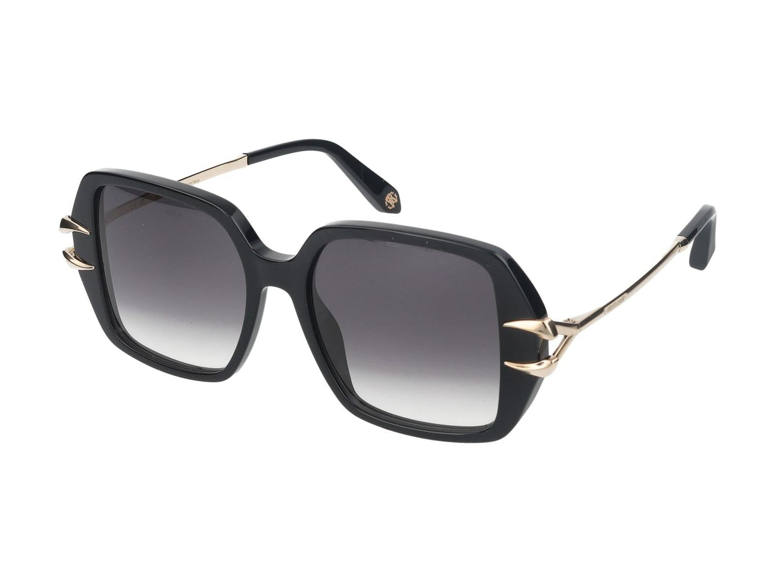 Shop Roberto Cavalli Sunglasses In Glossy Black