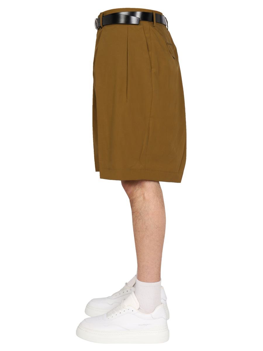 Paul Smith Cotton Bermuda Shorts In Military Green