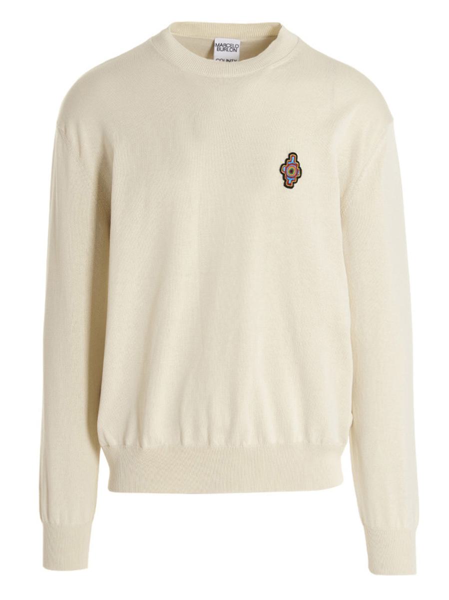 Shop Marcelo Burlon County Of Milan 'sunset Cross' Sweater In White