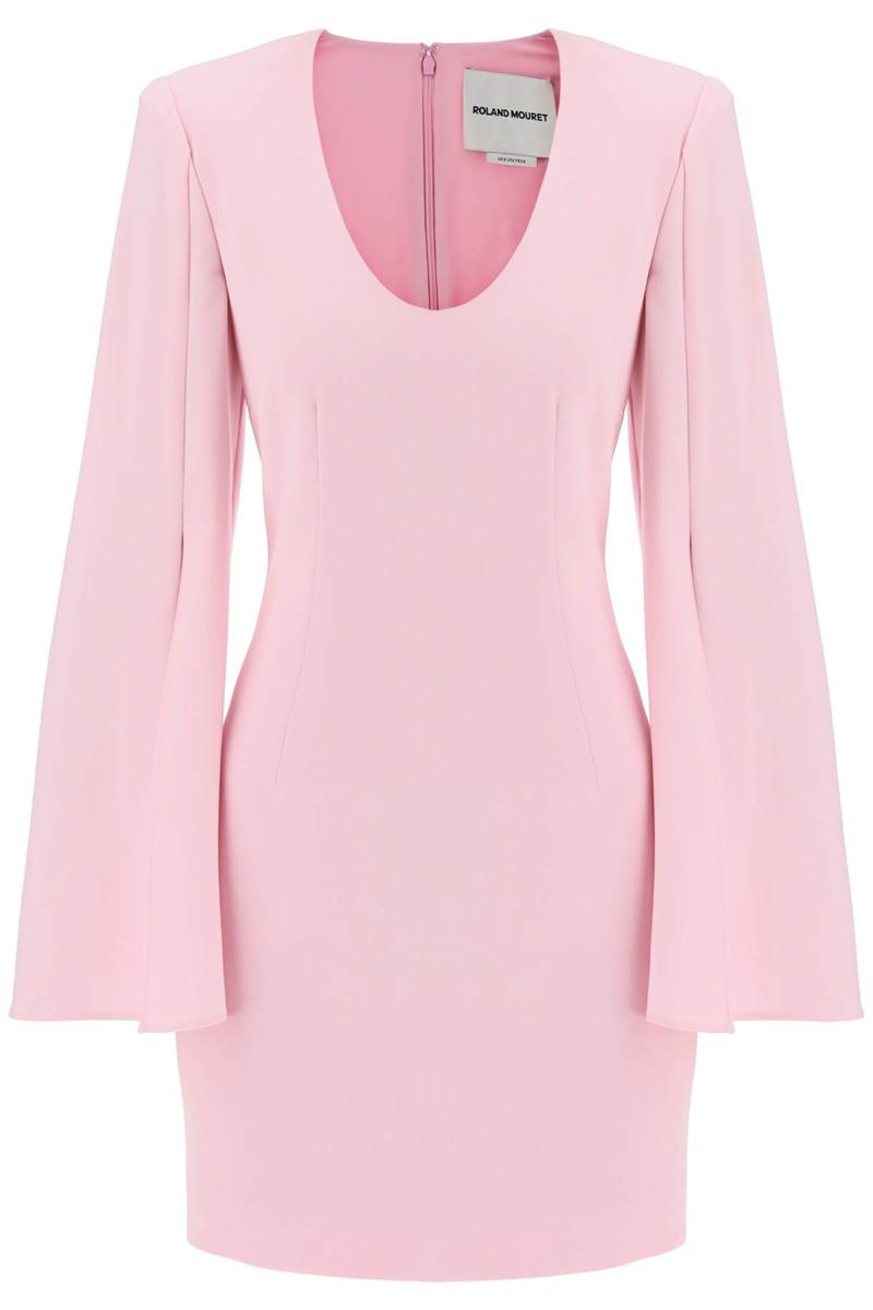 Shop Roland Mouret "mini Dress With Cape Sleeves" In Rosa