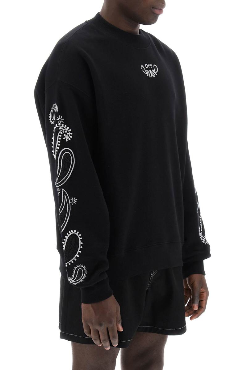 Shop Off-white "arrow Bandana Crewneck Sweat In Nero