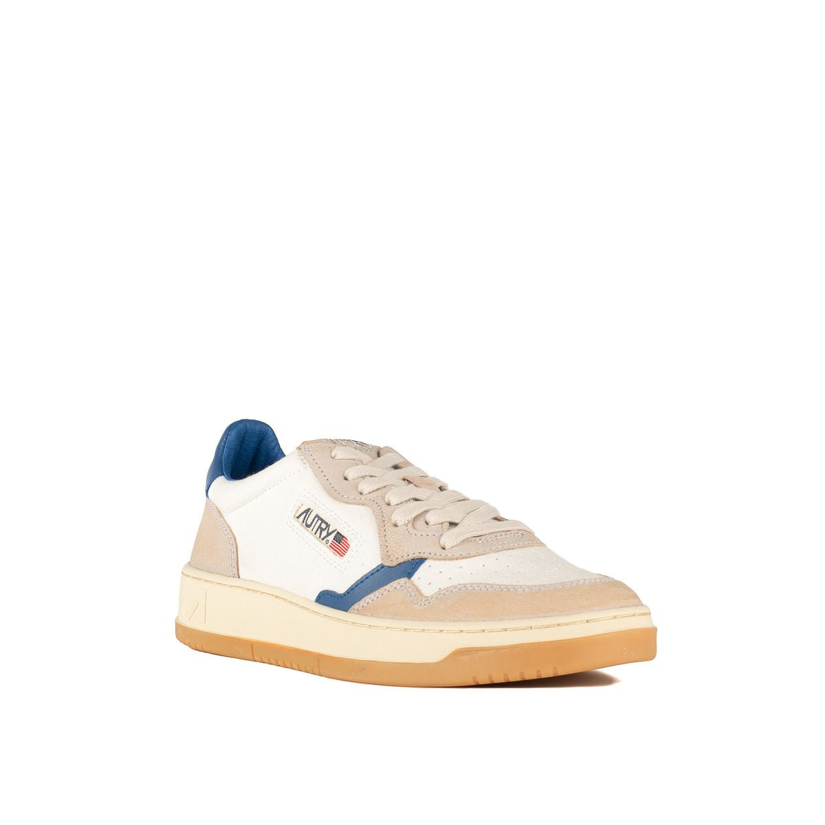 Shop Autry Sneakers Medalist Low In White And Blue Leather And Suede