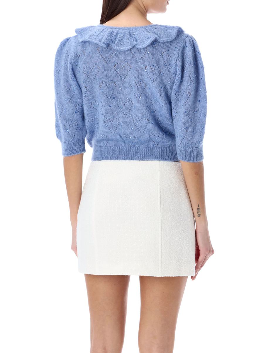 Shop Alessandra Rich Hotfix Jumper In Blue