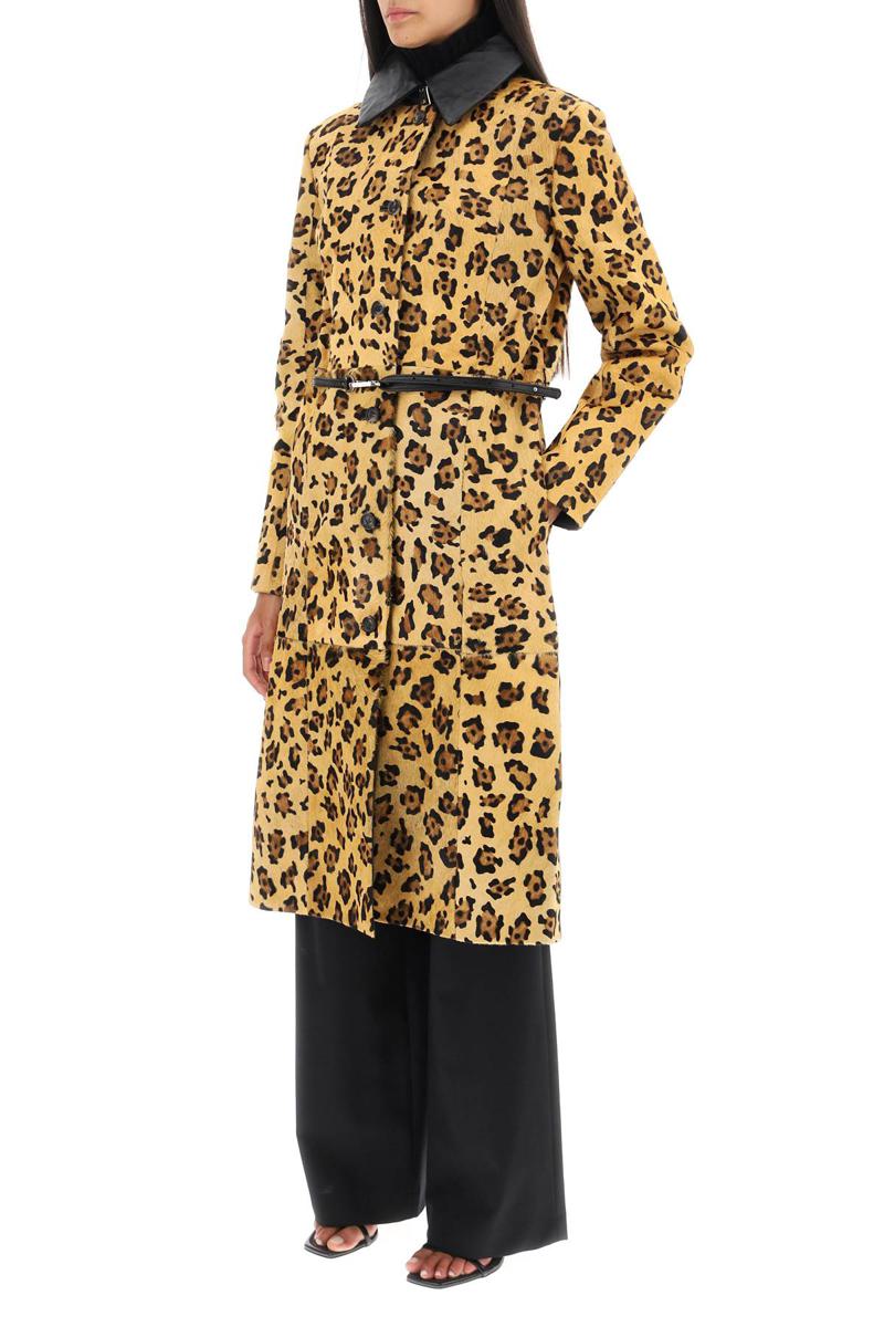 Shop Saks Potts 'ginger' Leopard Motif Ponyskin Coat In Beige