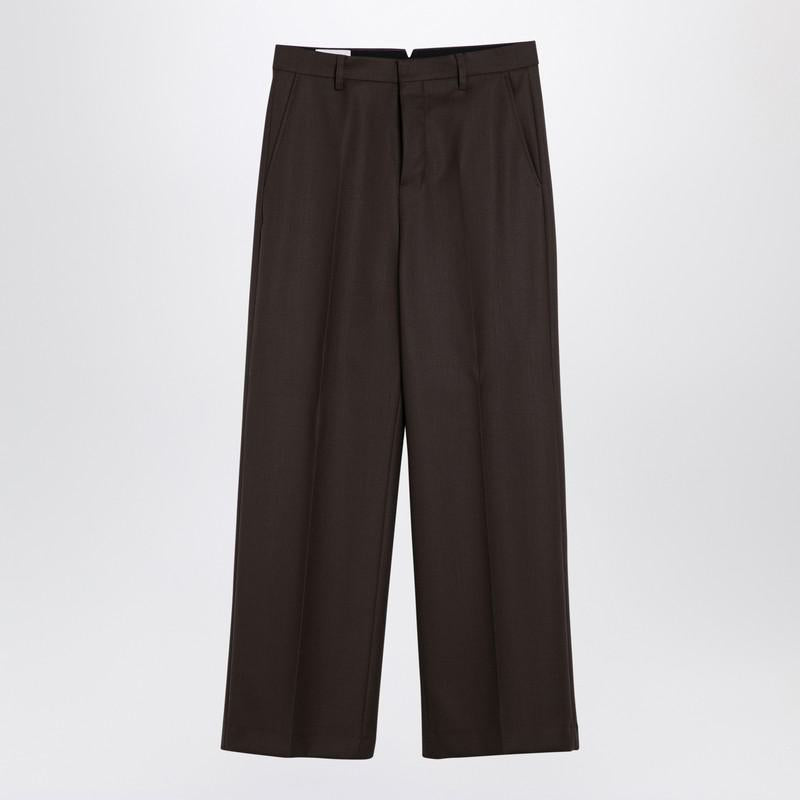 Shop Ami Alexandre Mattiussi Ami Paris Wide-leg Trousers In In Brown