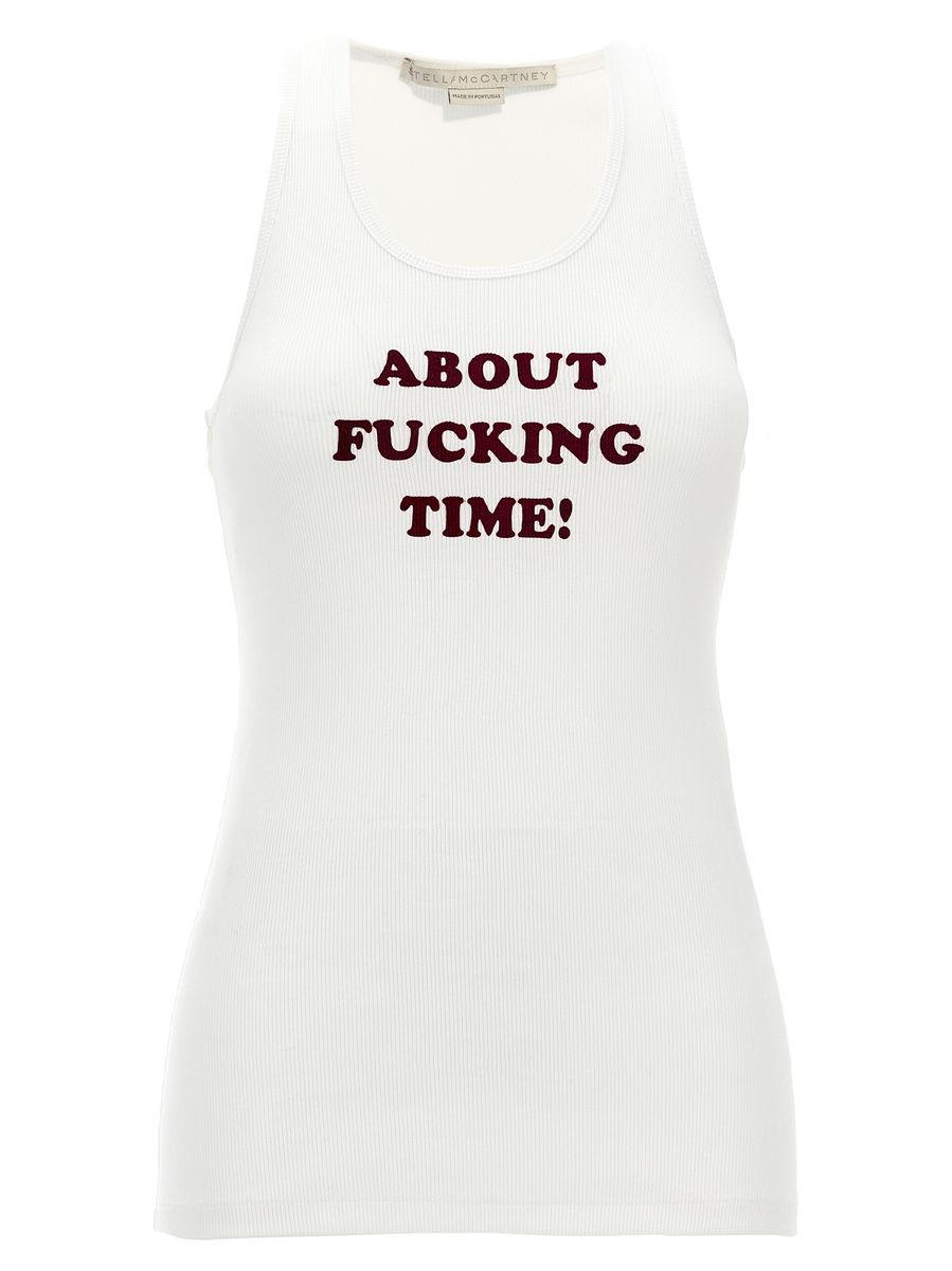 Shop Stella Mccartney 'about F* Time' Tank Top In White