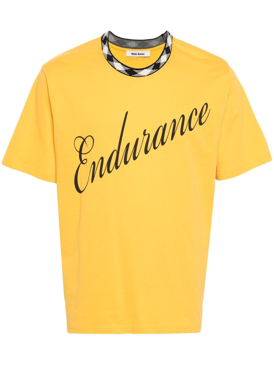 Shop Wales Bonner Endurance T Shirt Clothing In Turmeric