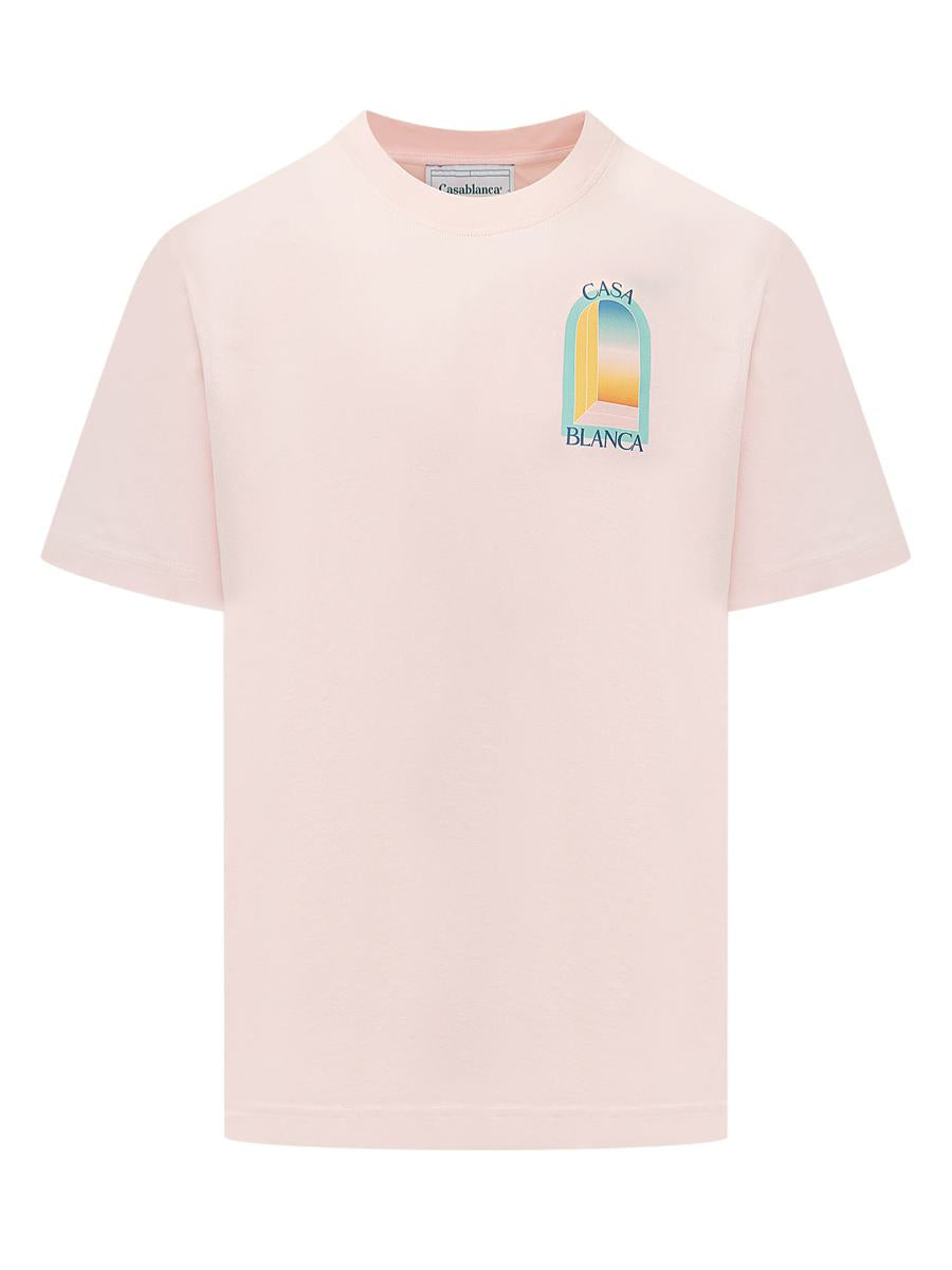 Shop Casablanca T-shirt With Print In Pink