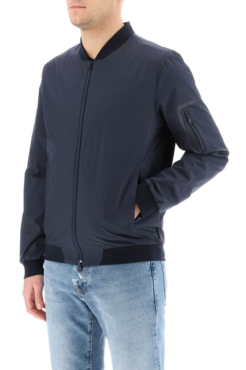 Shop Herno Bomber Jacket In Gore-tex Infinium In Blu