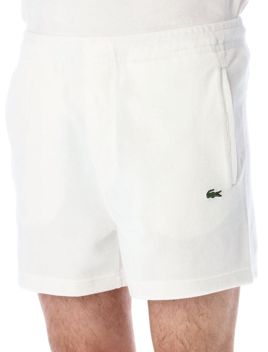Shop Lacoste Classic Terry Shorts In White