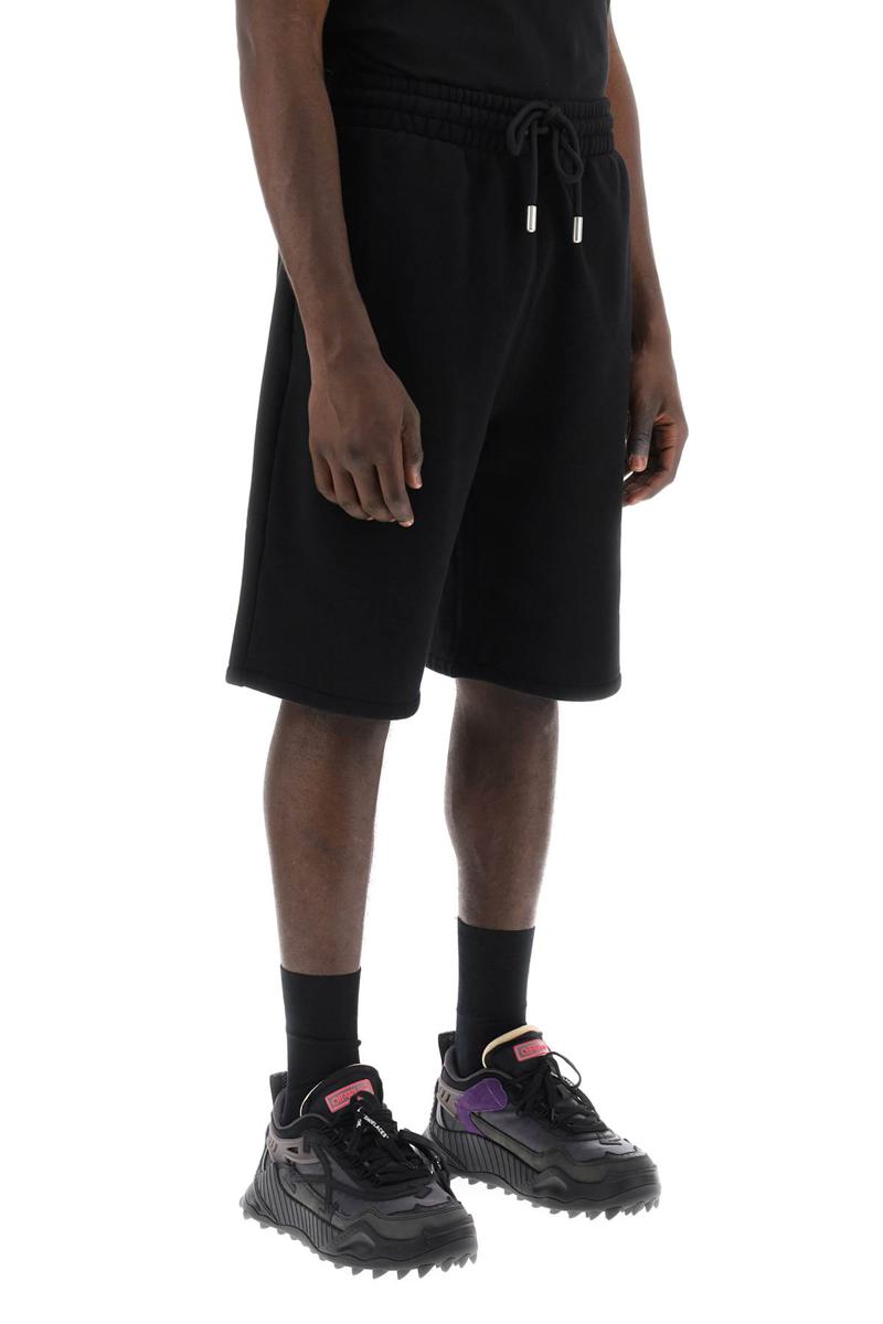 Shop Off-white "sporty Bermuda Shorts With Embroidered Arrow In Nero