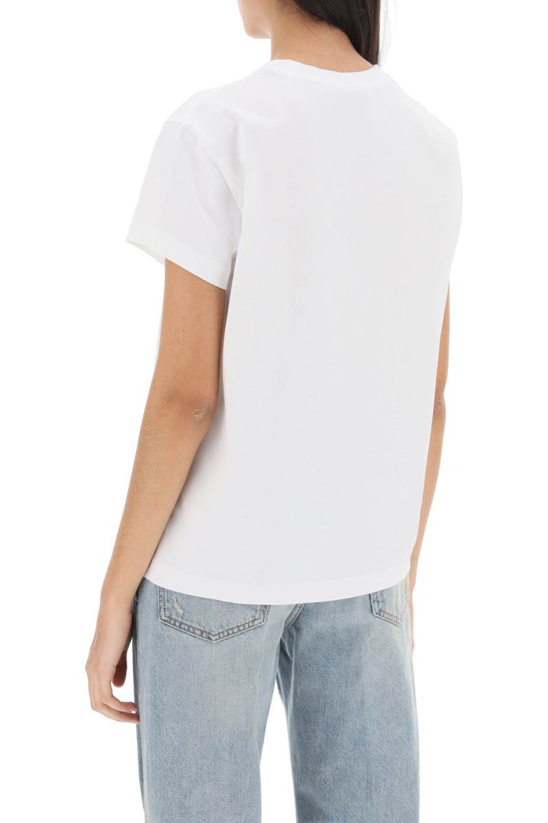 Shop Stella Mccartney T-shirt With Embroidered Signature In Nero
