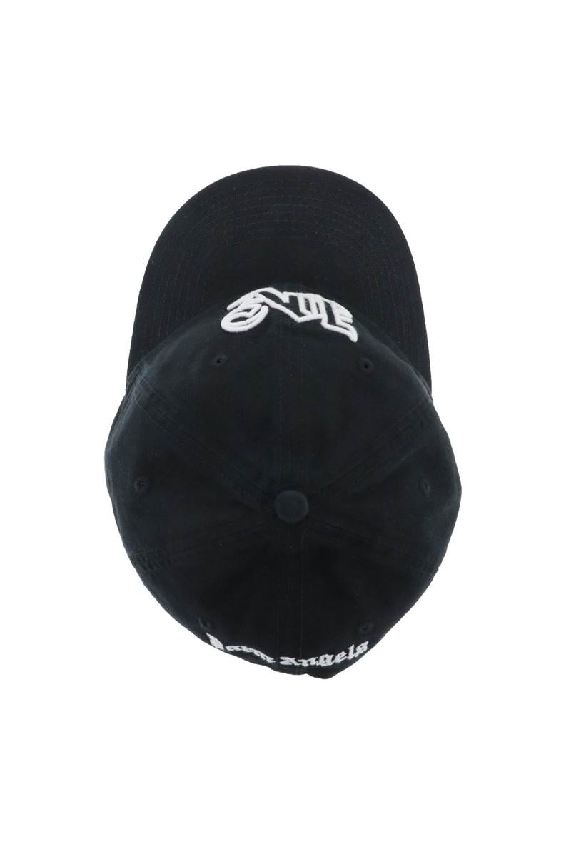 Shop Palm Angels Monogram Baseball Cap In Nero