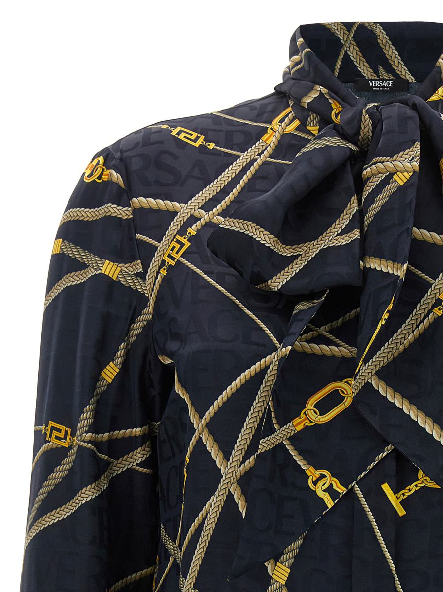Shop Versace ' Ropes' Blouse In Blue
