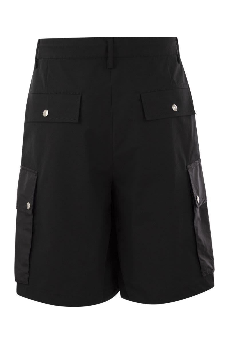 Shop Moncler Cargo Bermuda Shorts In Black