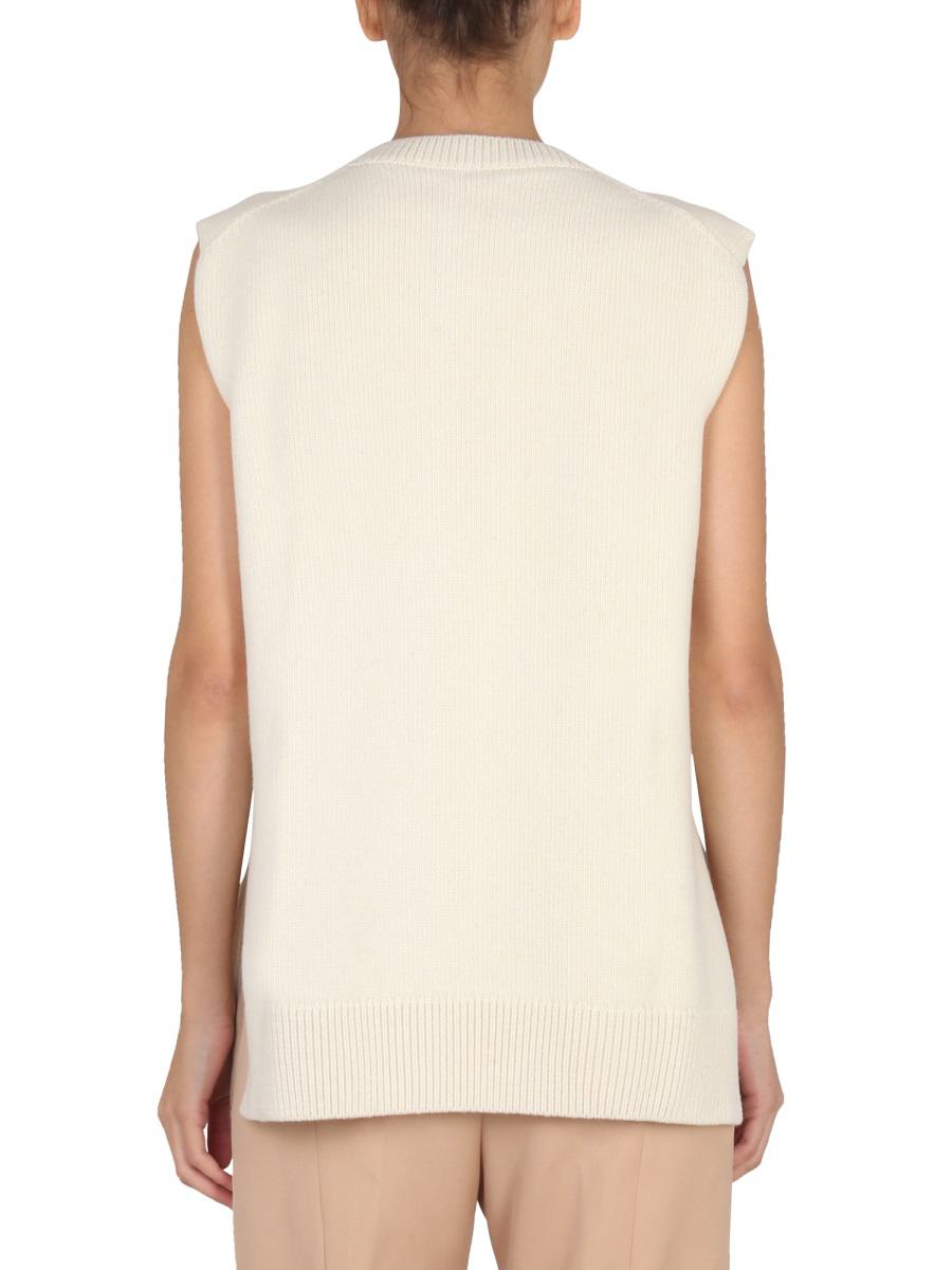 Shop Jil Sander Wool Vest In Ivory
