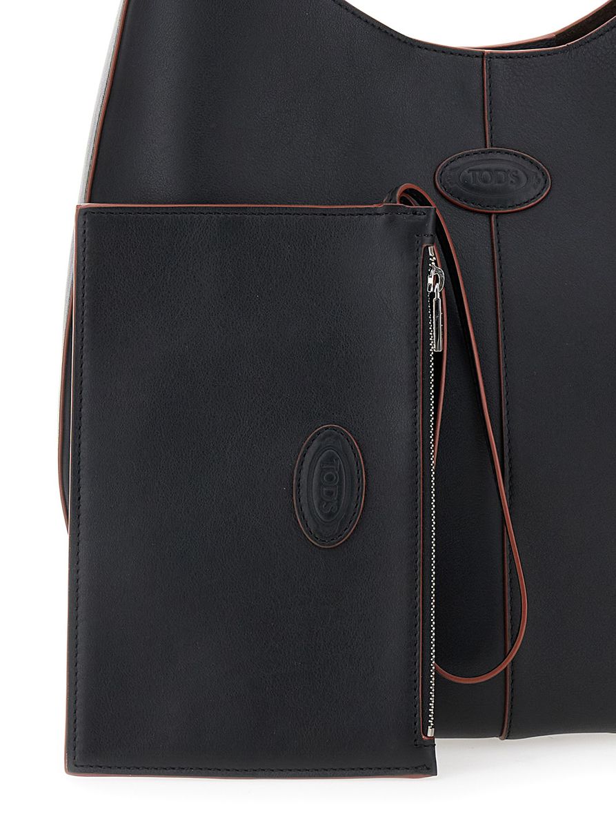 Tod's Di Bag Small Leather Hobo Bag In Black