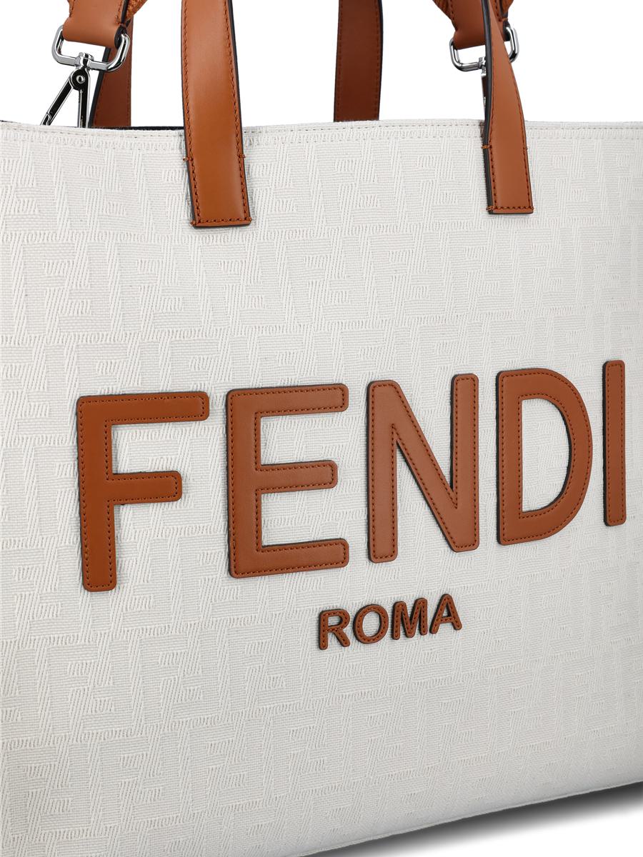 Shop Fendi Handbags In Rough+brandy+pall