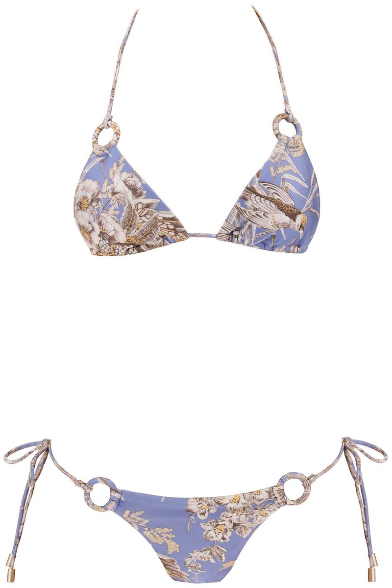 Shop Zimmermann 'ottie Ring Tie' Bikini In Blue