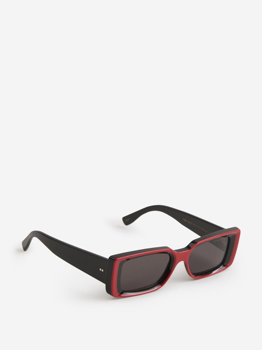 Shop Cutler And Gross Cutler & Gross Rectangular Sunglasses In Black And Red