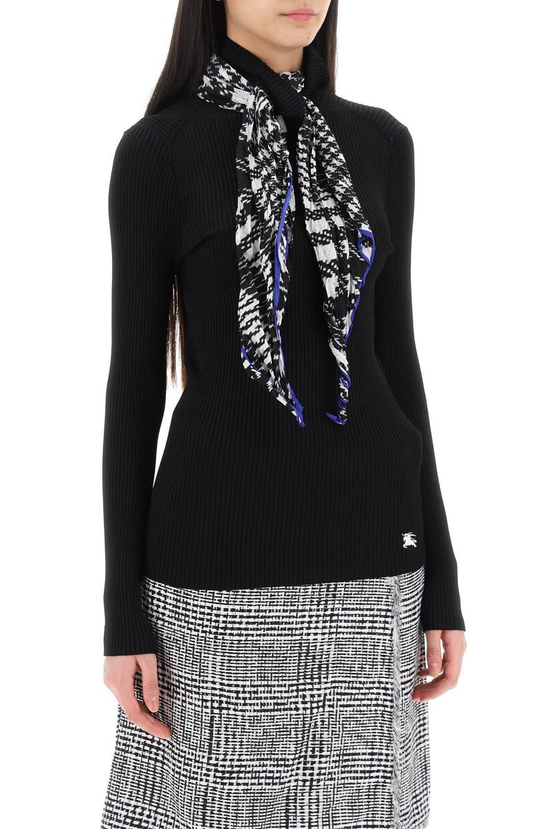 Shop Burberry "sweetlife With Integrated Scarf In Nero