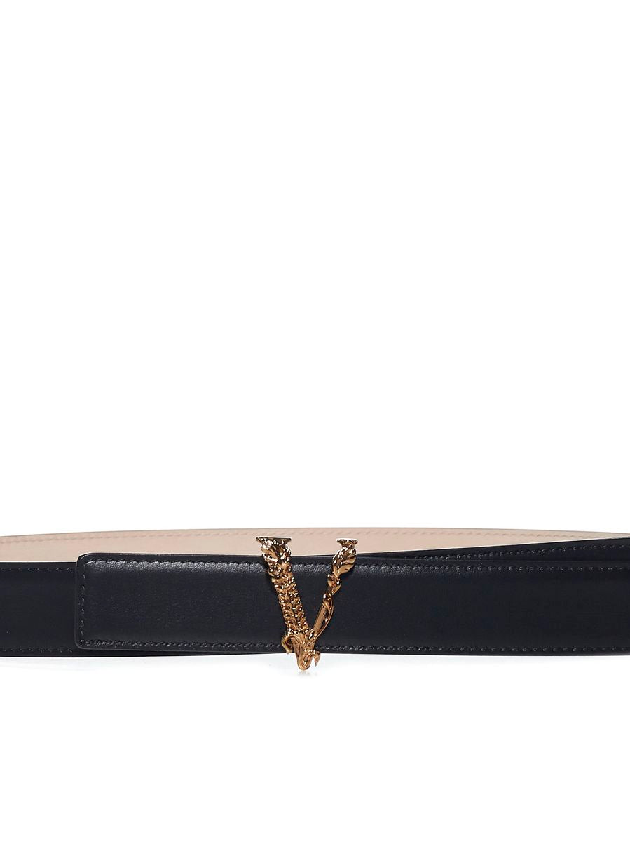 Shop Versace Cintura Virtus In Black  Gold