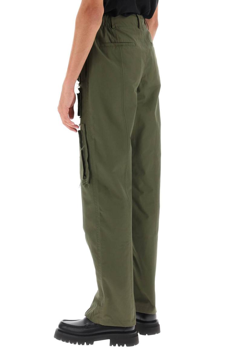 Shop Andersson Bell Cargo Pants With Raw-cut Details In Verde