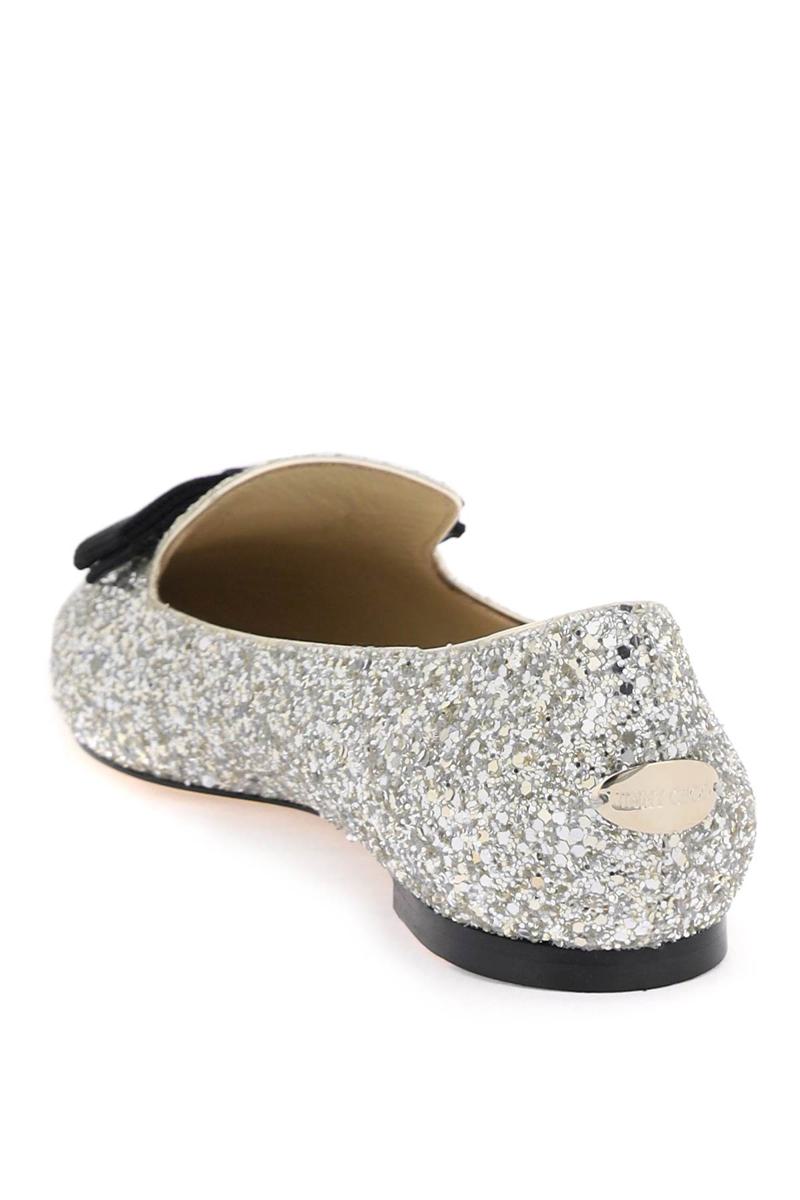 Shop Jimmy Choo Gala Ballet Flats In Argento